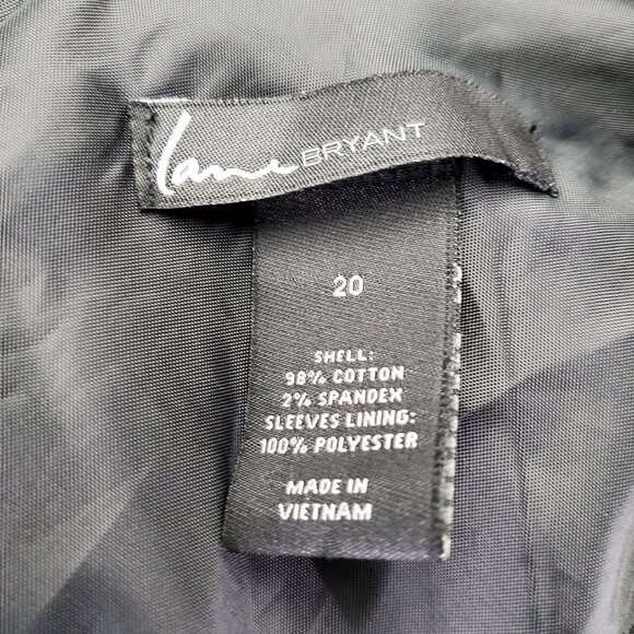 Lane Bryant Jacket Womens Size 20 Black Classic Style Stretch Cotton Blend Blaze - Picture 2 of 8